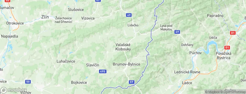 Valašské Klobouky, Czechia Map