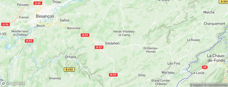Valdahon, France Map