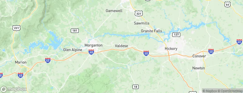 Valdese, United States Map