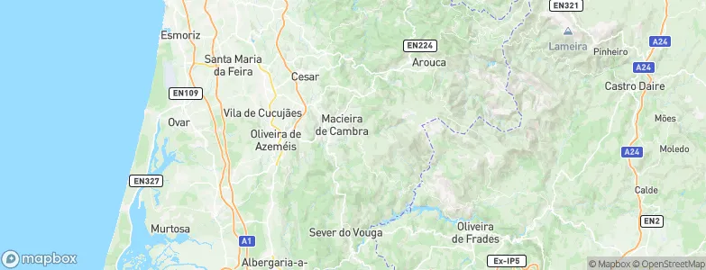 Vale de Cambra Municipality, Portugal Map