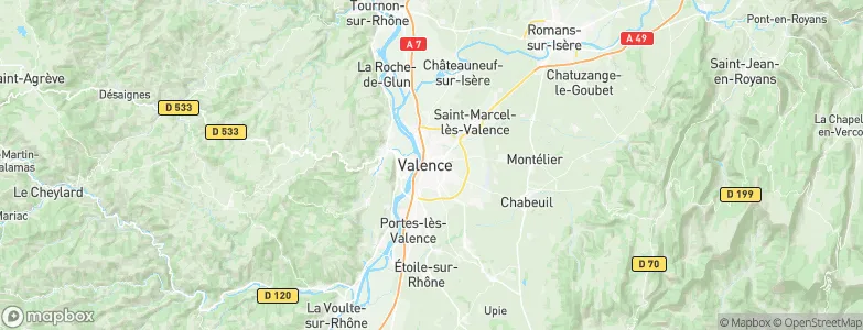 Valence, France Map