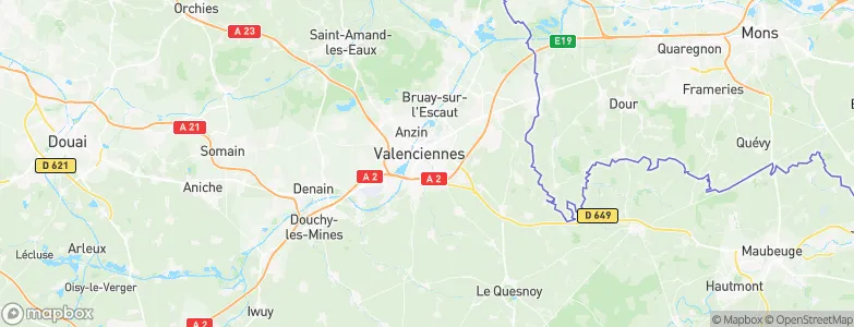 Valenciennes, France Map