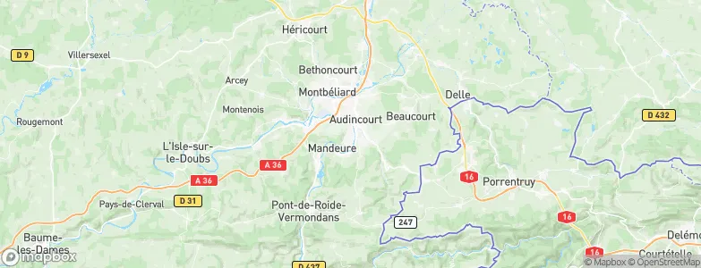 Valentigney, France Map