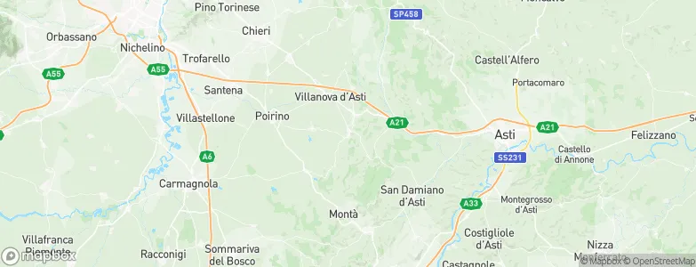 Valfenera, Italy Map