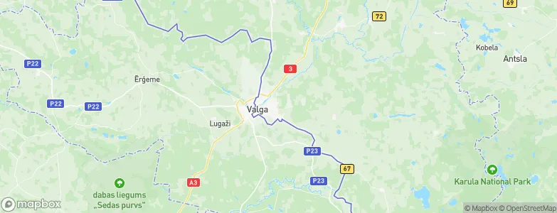 Valga linn, Estonia Map