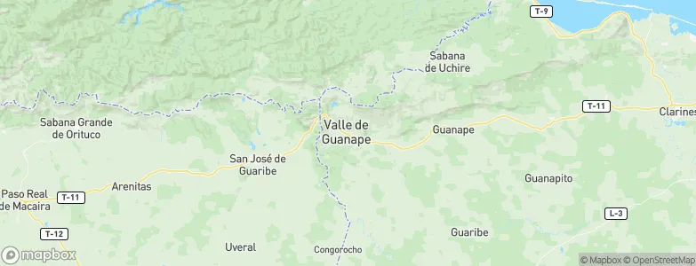 Valle de Guanape, Venezuela Map