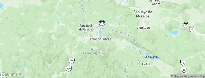 Valle de Juárez, Mexico Map