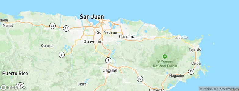 Valle de San Juan, Puerto Rico Map