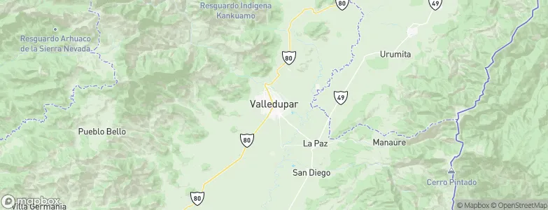 Valledupar, Colombia Map