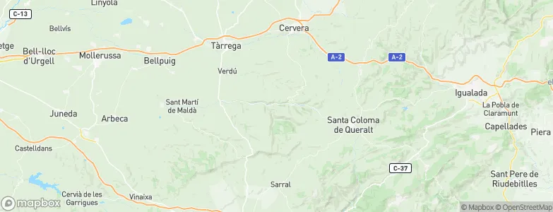 Vallfogona de Riucorb, Spain Map