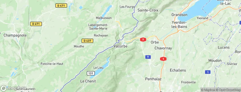 Vallorbe, Switzerland Map