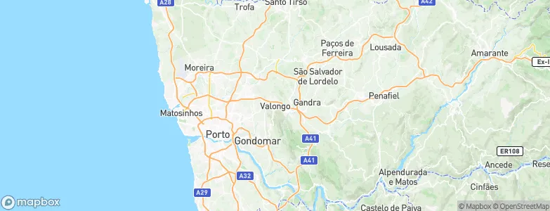 Valongo, Portugal Map