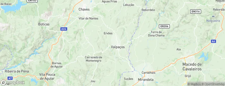 Valpaços Municipality, Portugal Map