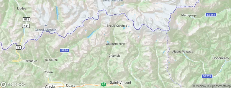 Valtournenche, Italy Map
