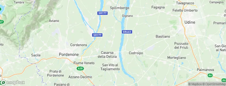 Valvasone, Italy Map