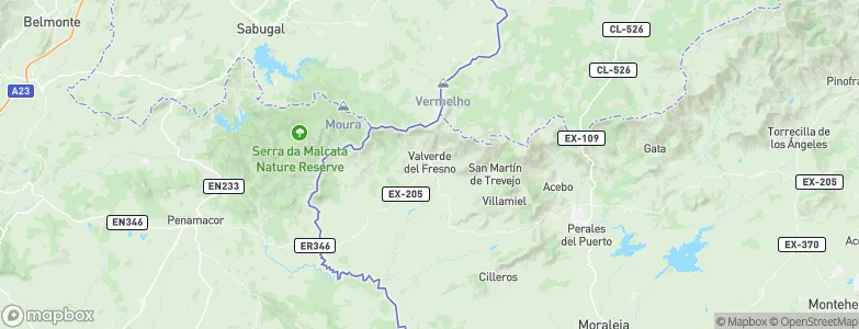 Valverde del Fresno, Spain Map