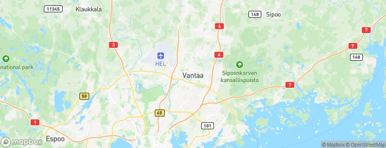 Vantaa, Finland Map