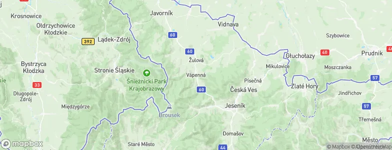 Vápenná, Czechia Map