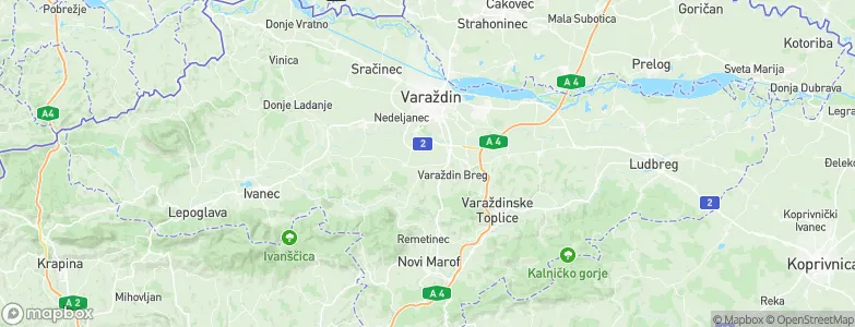 Varaždinska Županija, Croatia Map