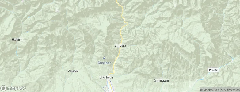 Varzob, Tajikistan Map