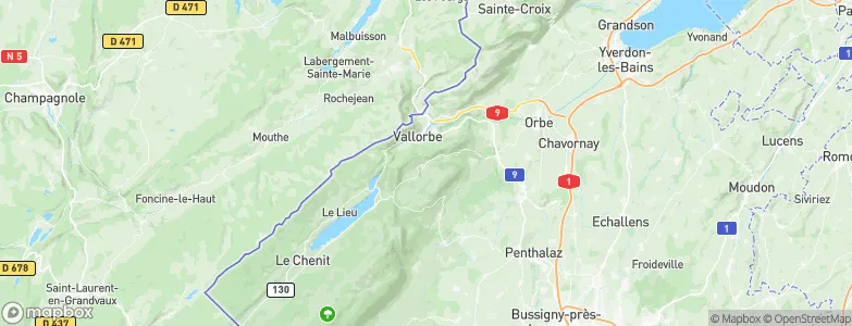 Vaulion, Switzerland Map