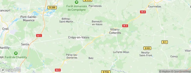 Vaumoise, France Map