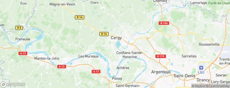 Vauréal, France Map