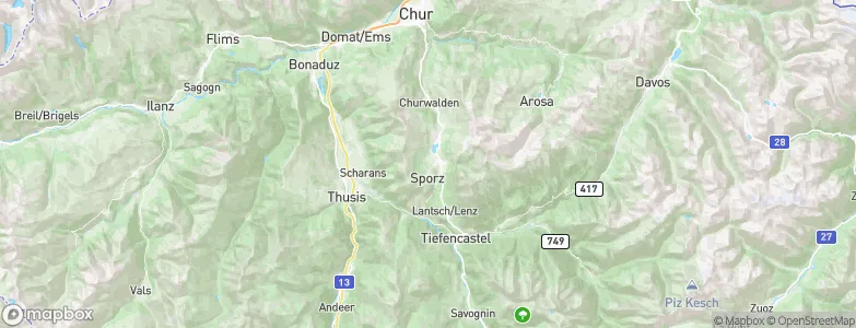 Vaz/Obervaz, Switzerland Map