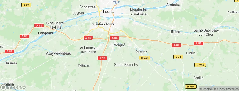Veigné, France Map