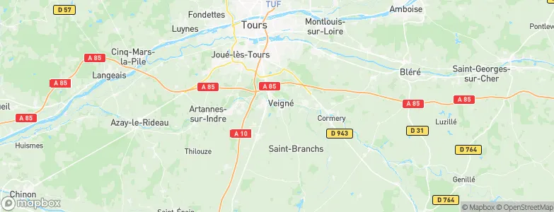 Veigné, France Map