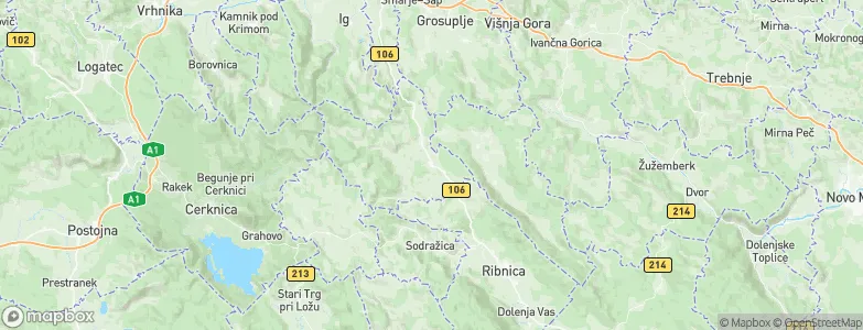 Velike Lašče, Slovenia Map
