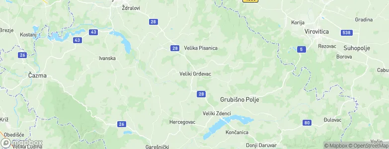 Veliki Grđevac, Croatia Map