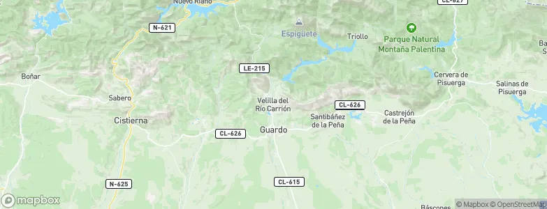 Velilla del Río Carrión, Spain Map