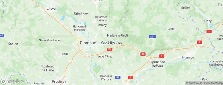Velká Bystřice, Czechia Map