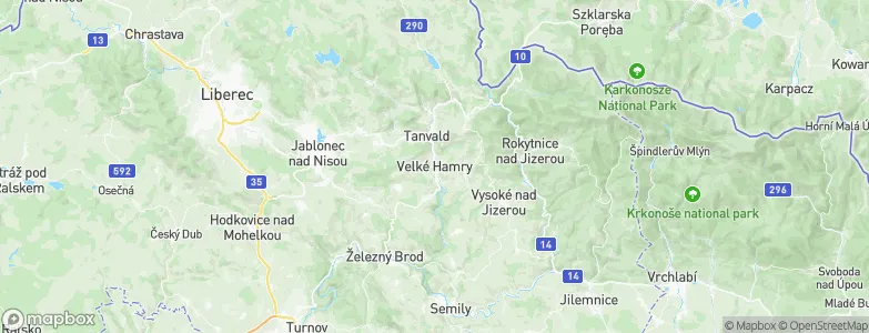 Velké Hamry, Czechia Map
