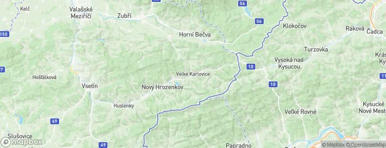 Velké Karlovice, Czechia Map
