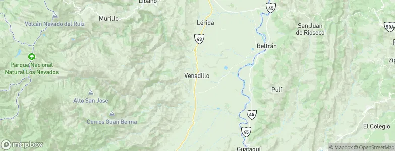 Venadillo, Colombia Map