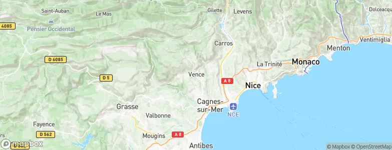 Vence, France Map