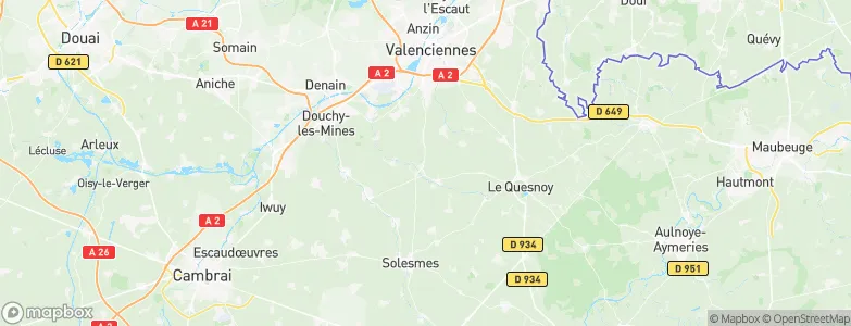 Vendegies-sur-Écaillon, France Map
