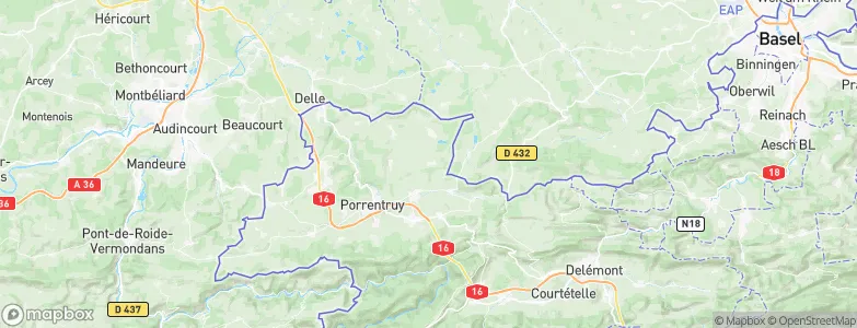 Vendlincourt, Switzerland Map