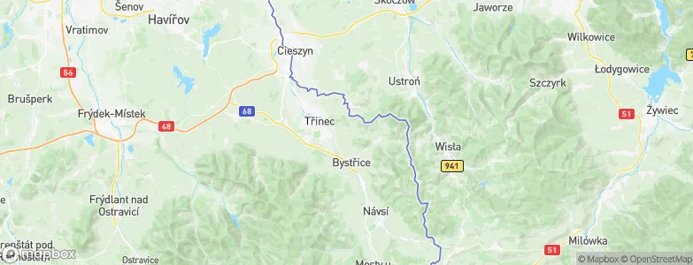 Vendryně, Czechia Map