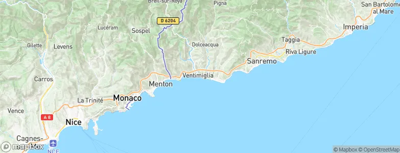 Ventimiglia, Italy Map