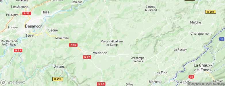 Vercel-Villedieu-le-Camp, France Map