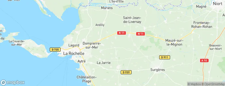 Vérines, France Map