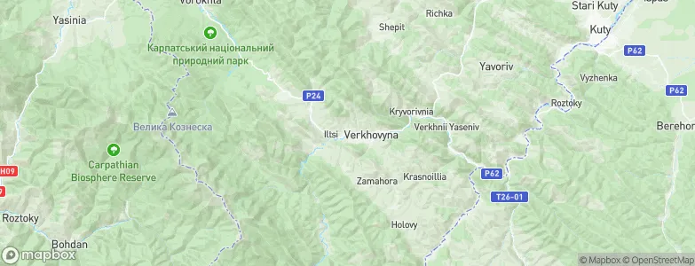 Verkhovyna, Ukraine Map