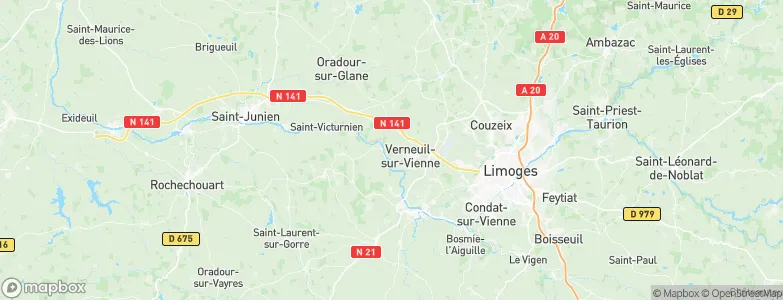 Verneuil-sur-Vienne, France Map