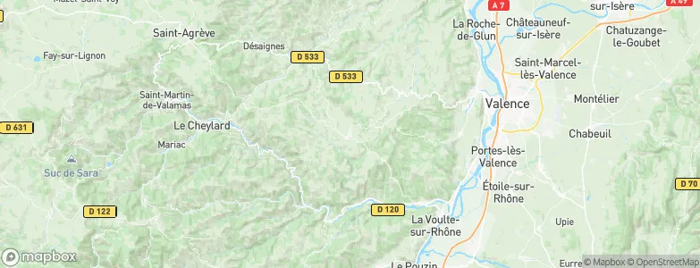 Vernoux-en-Vivarais, France Map
