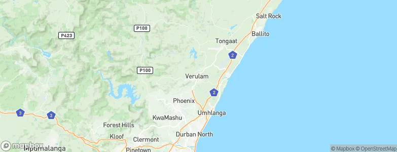 Verulam, South Africa Map