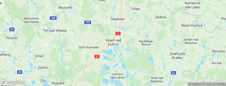 Veselí nad Lužnicí, Czechia Map