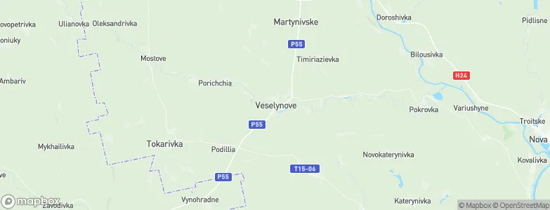 Veselynove, Ukraine Map